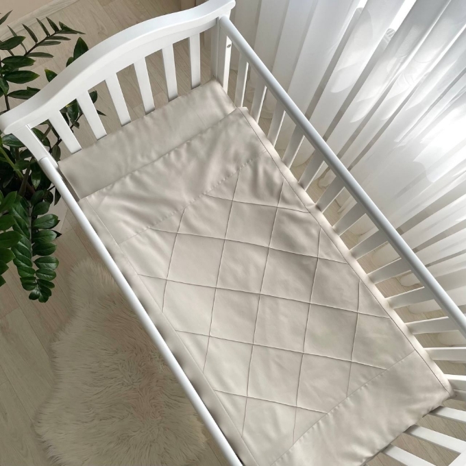 Set lenjerie de schimb pentru patut bebe 3 piese Velvet latte (5)